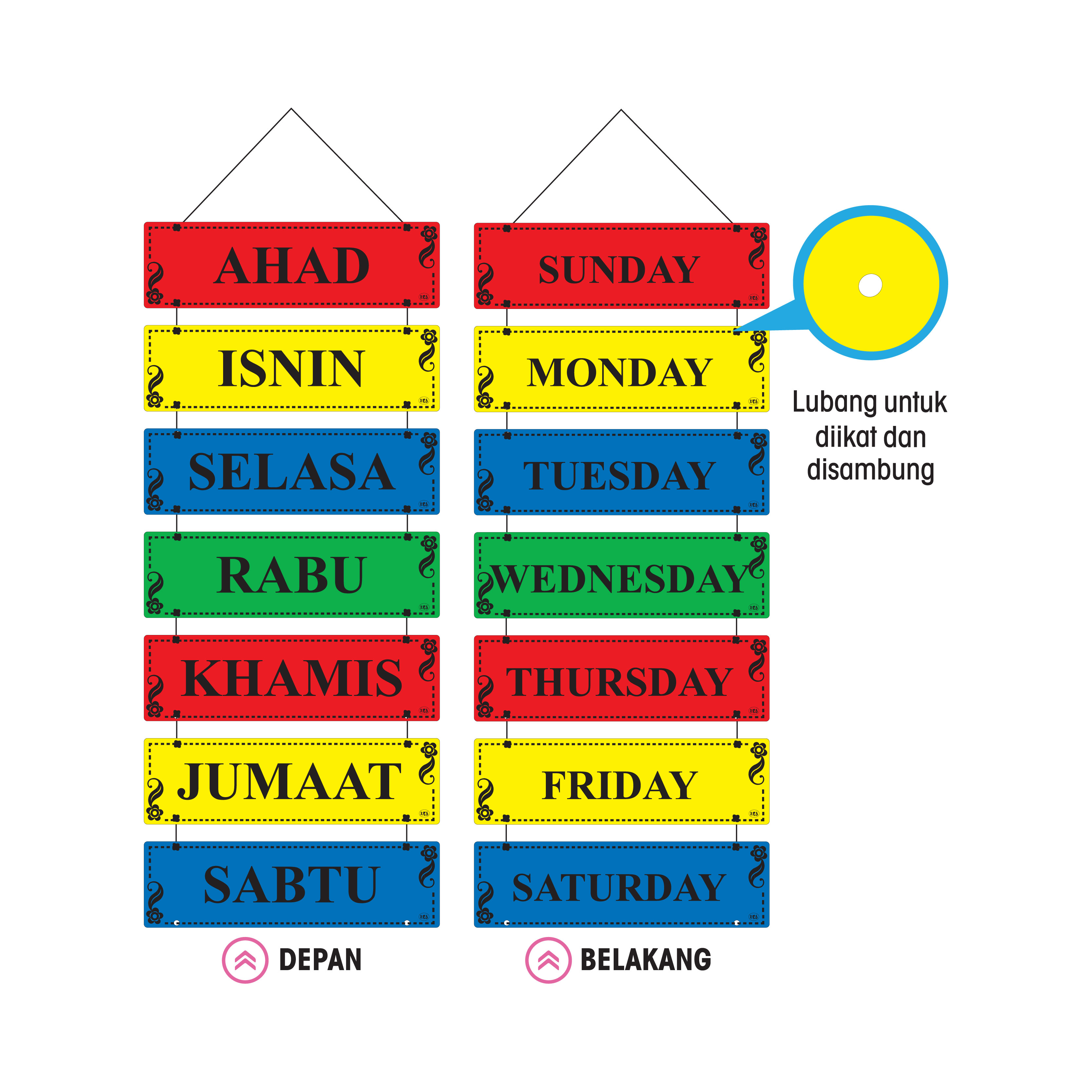 Mengenali Hari dan Bulan - JENIS A: 7 hari dalam seminggu