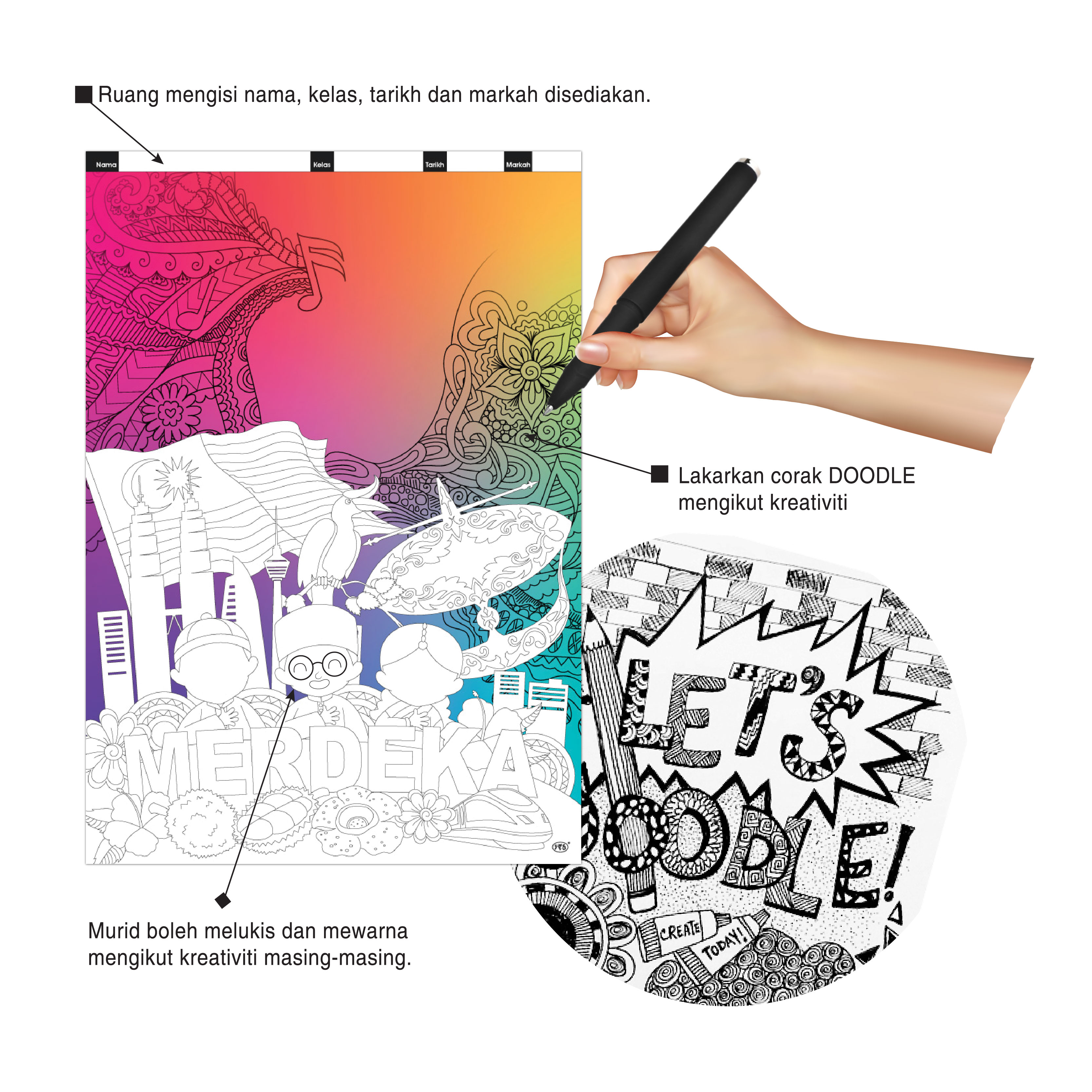 Rampaian Mewarna - Seni 'Doodle' - Image 2