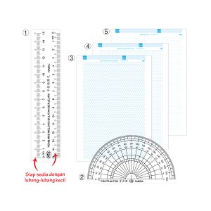 Set Lukis dan Ukur Geometri (Pembaris Ubah Suai) - 几何图形绘制与测量工具包 (创意画圆尺)