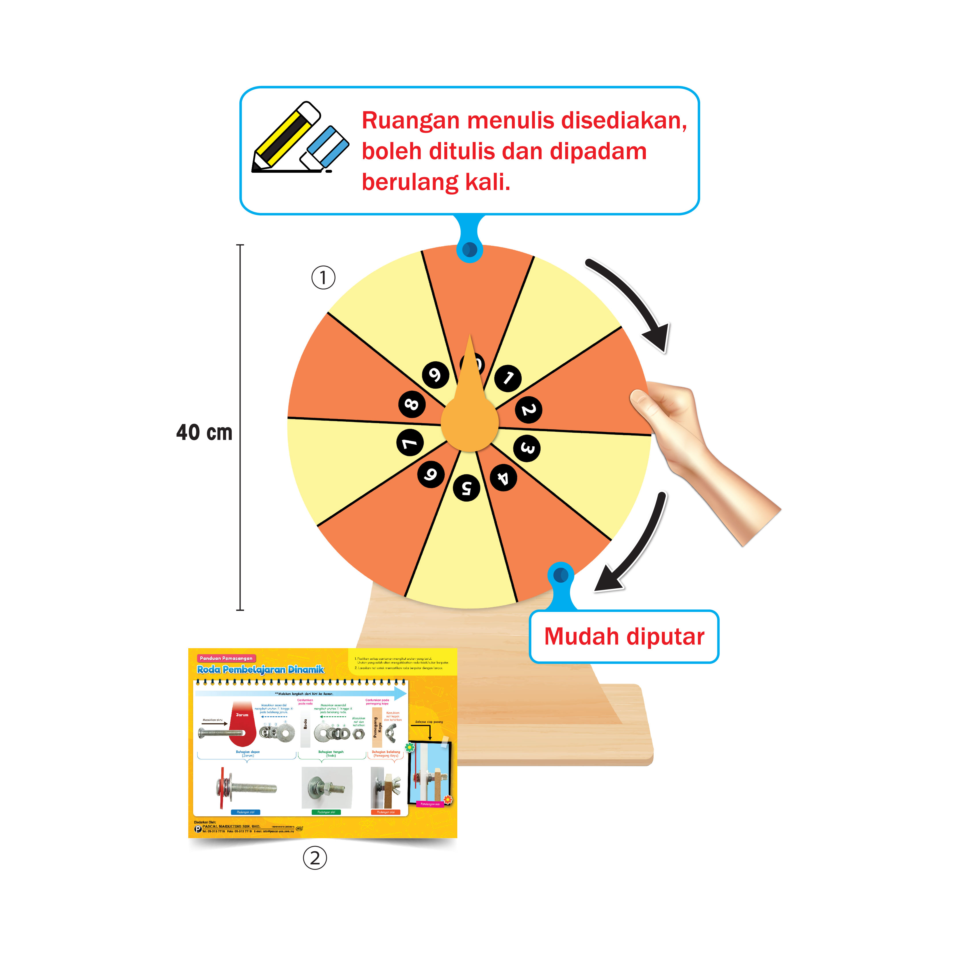 10 Bahagian Dwiwarna Berserta Nombor - 10 格 (双色+数字)