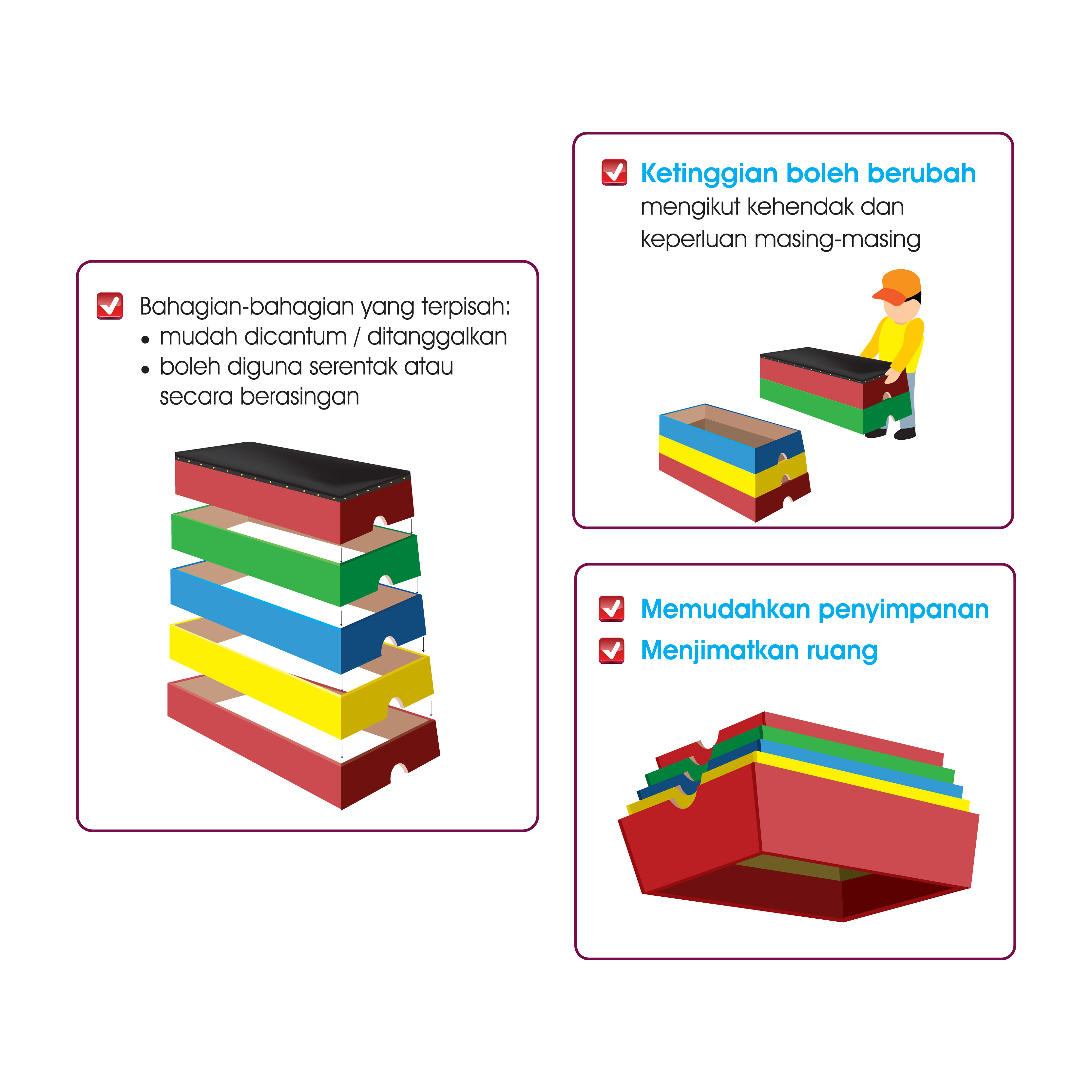 Peti Lombol Boleh Cantum - 可拆装式跳箱 - Detachable Vaulting Boxes - Image 2