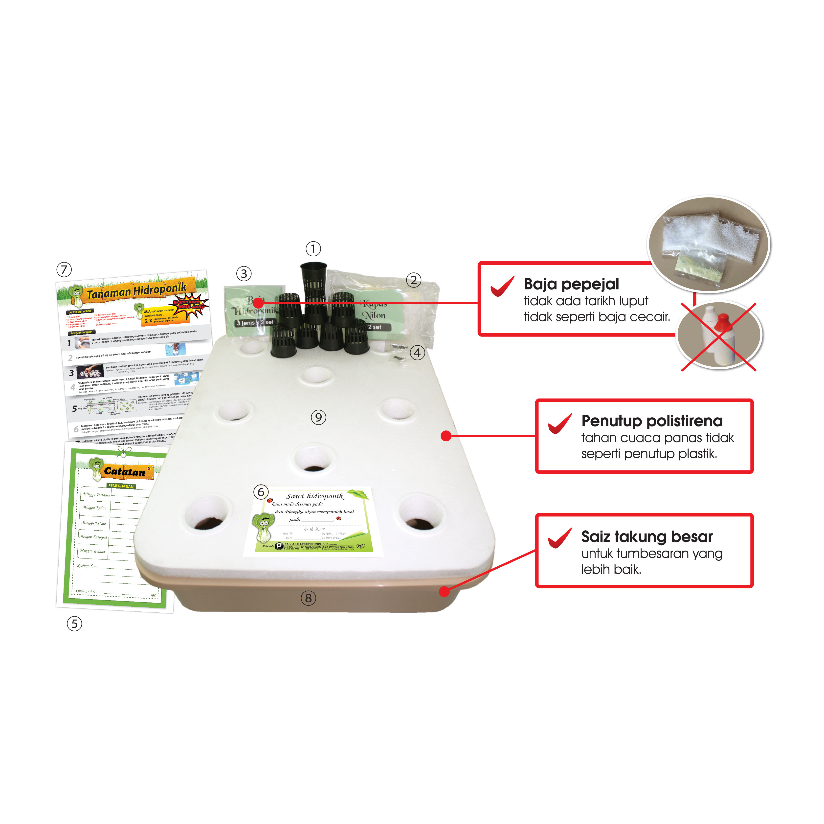 Set Lengkap Penanaman Hidroponik - 水培栽种工具与材料 - Image 2